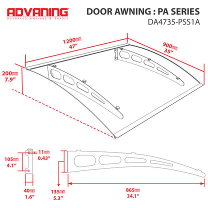 PA Series Solid Polycarbonate Awning image 13