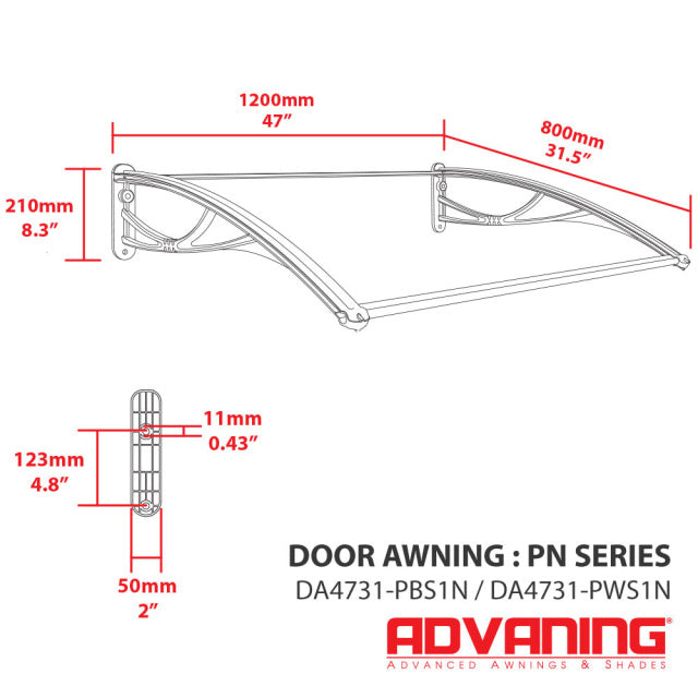 PN Series Solid Polycarbonate Awning image 7