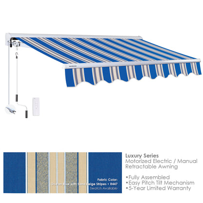Luxury Series
Motorized Electric / Manual Retractable Awning R447