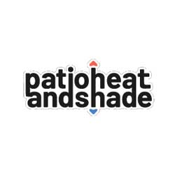 Logo for 'patioheat and shade' on a white background