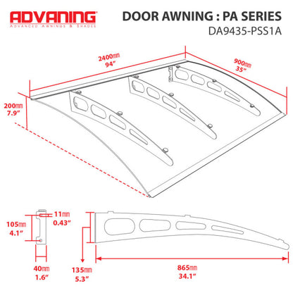 PA Series Solid Polycarbonate Awning image 16